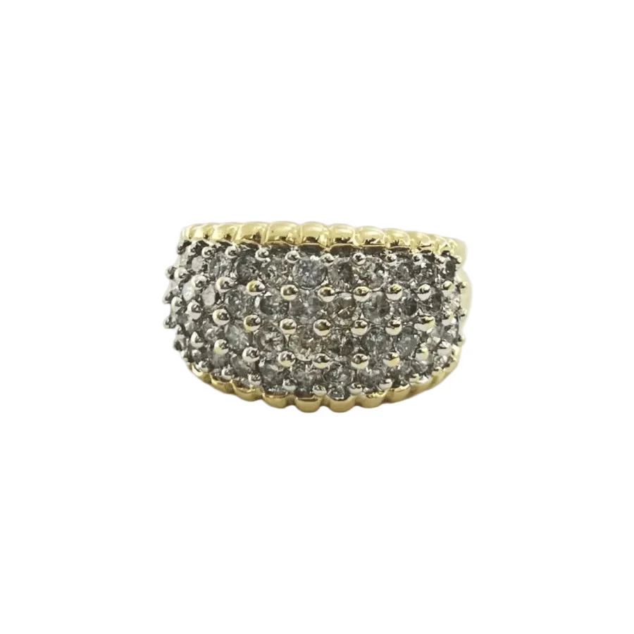 Dome ring in yellow gold and diamonds