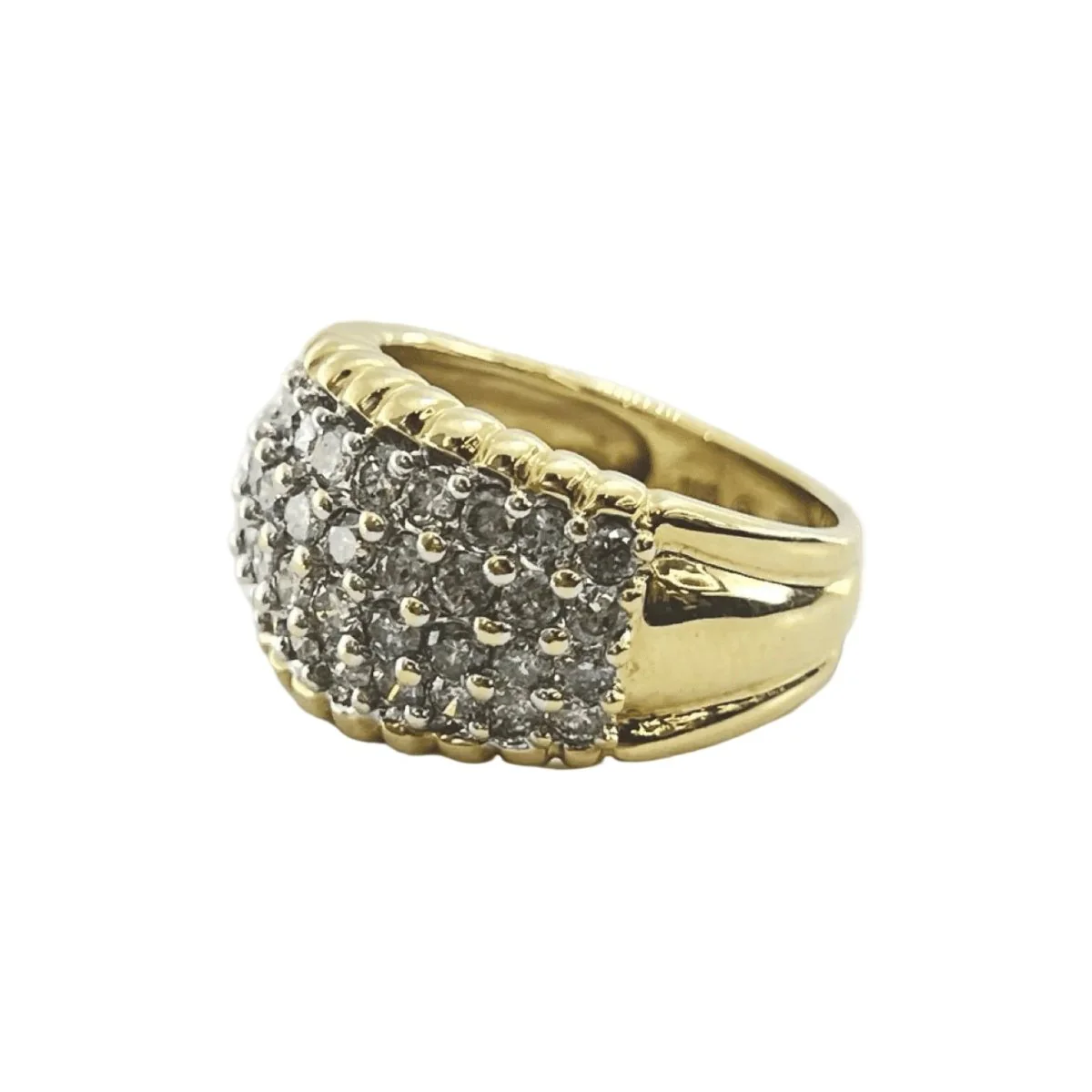 Dome ring in yellow gold and diamonds - Image 3