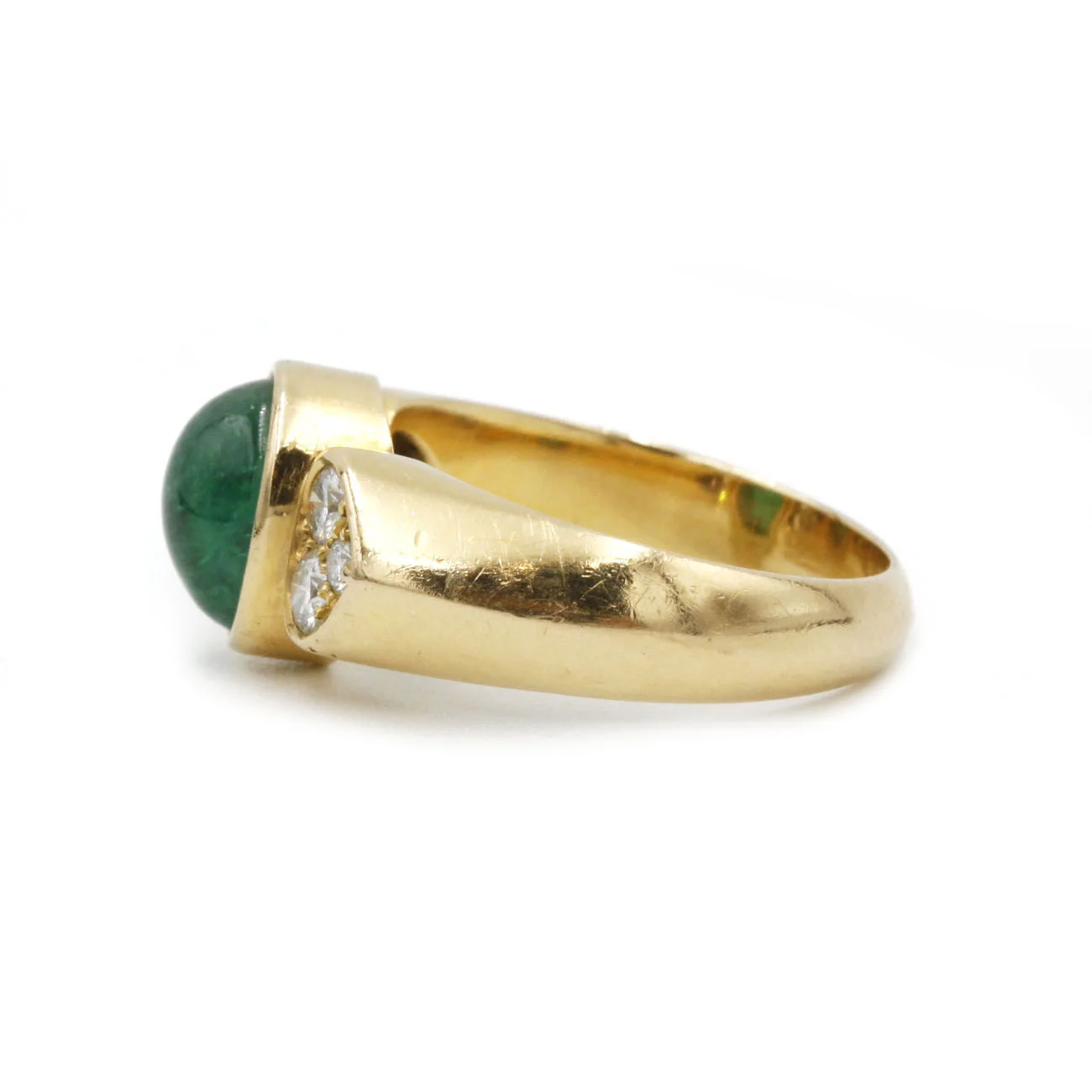 Ring - Gold, emerald & diamonds - Image 2