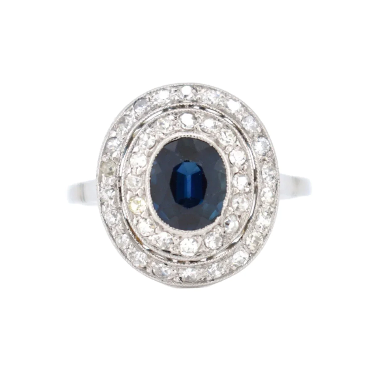 Ring Surroundings in white gold, sapphire and diamonds