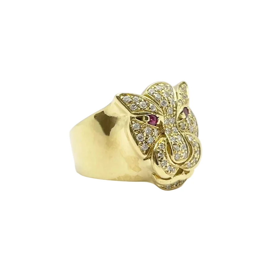 Cocktail ring in yellow gold, rubies and diamonds - Image 5