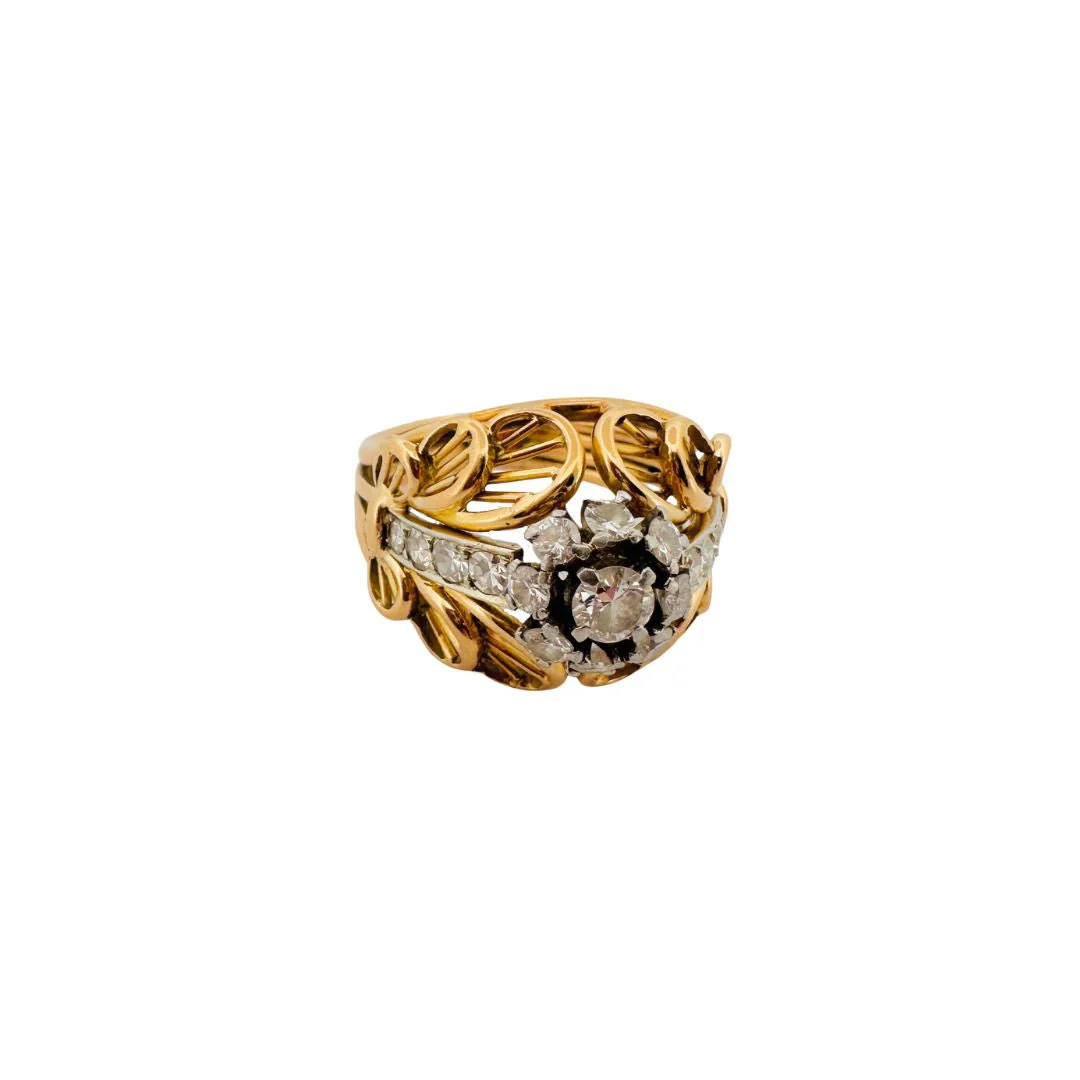 Yellow gold and diamond ring - Image 2