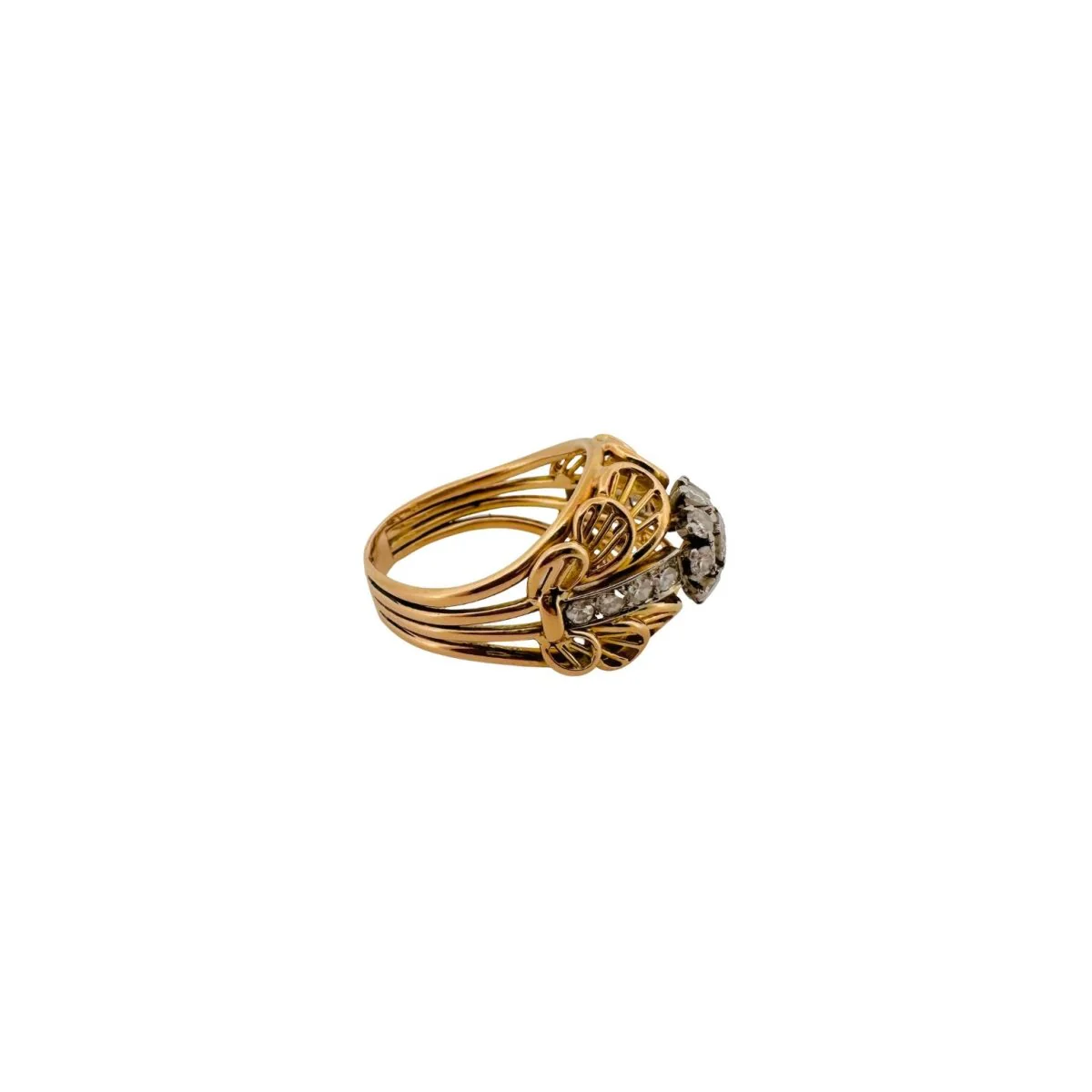 Yellow gold and diamond ring - Image 4