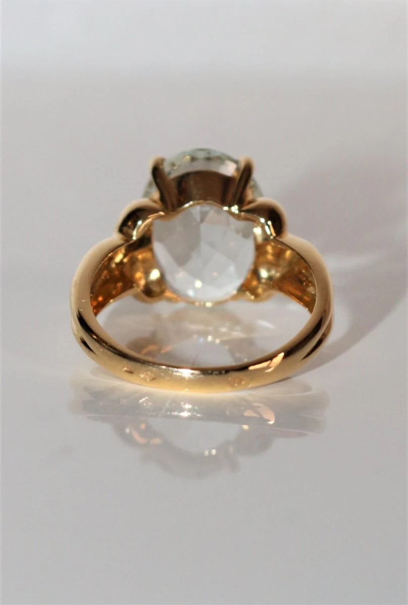 Cocktail ring in yellow gold and aquamarine - Image 3