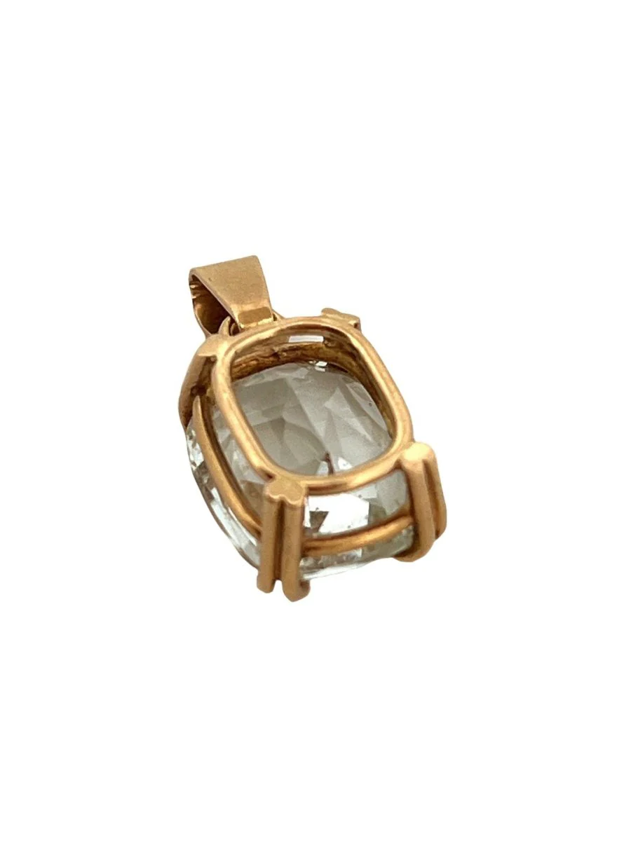 Yellow gold and aquamarine pendant - Image 4