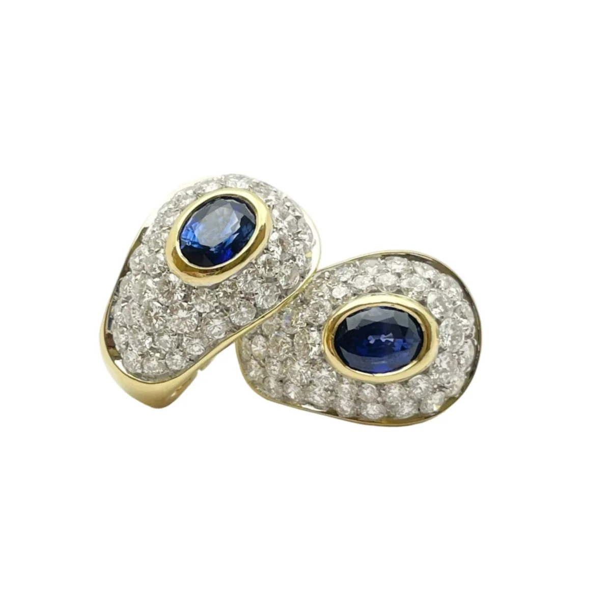 Earrings ORECCHINI Zaffiri in yellow gold and white - Image 2