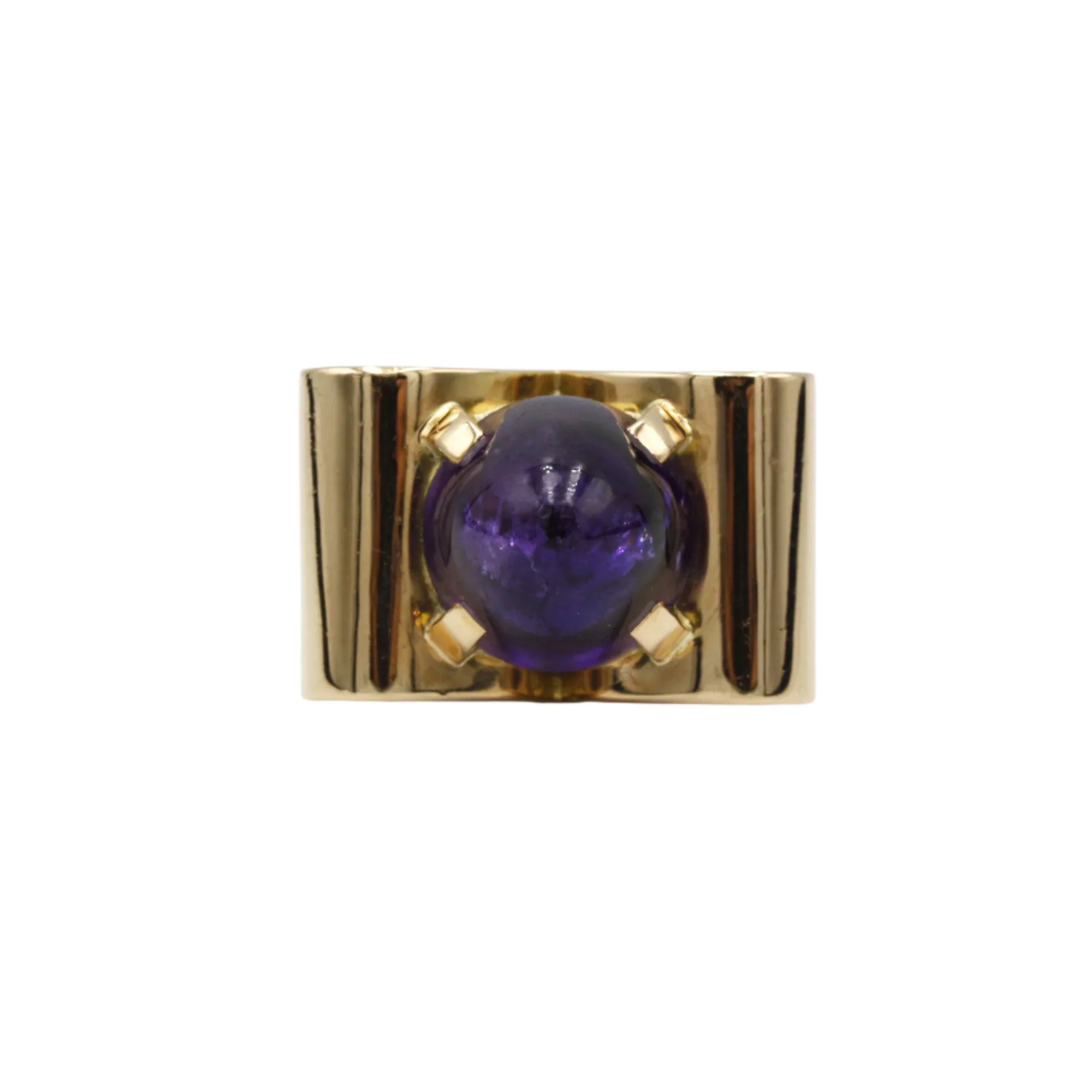 TANK Ring - Gold & Amethyst