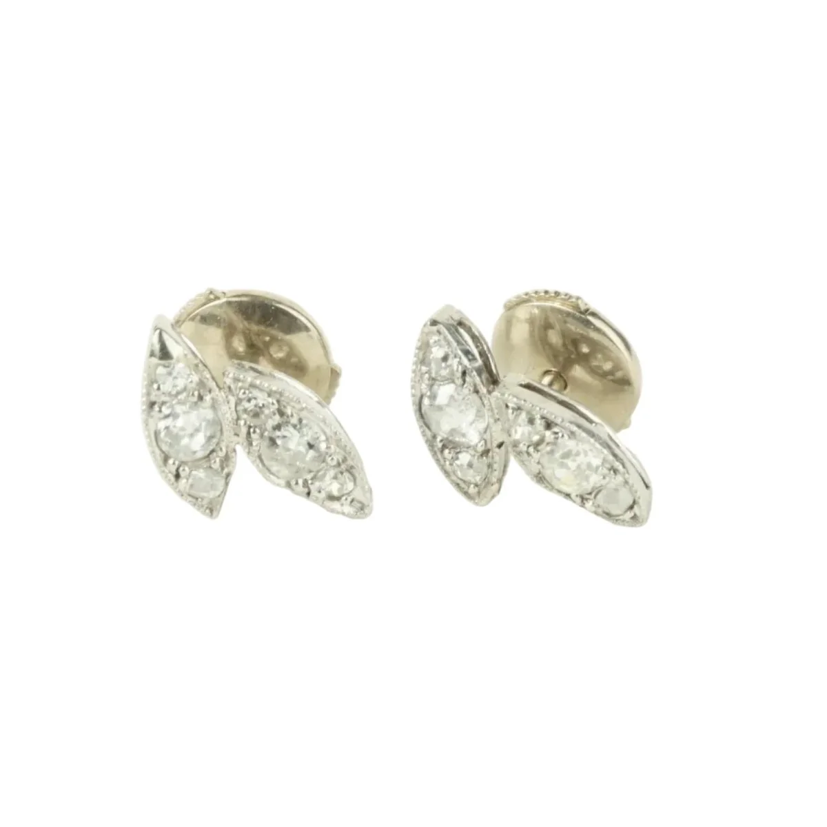 Puces earrings in white gold and diamonds - Image 4