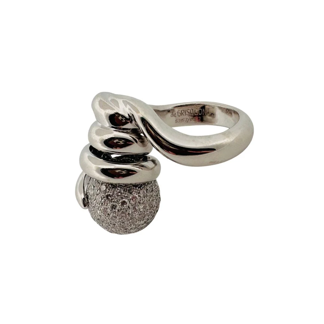 DE GRISONO “Tourbillon” ring in white gold and diamonds - Image 3