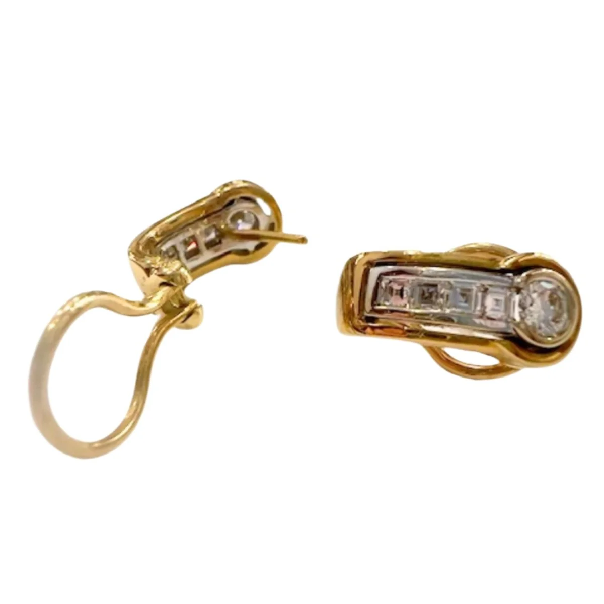 20th CENTURY CONTEMPORARY EARRINGS in 18-carat gold with diamonds - Image 3
