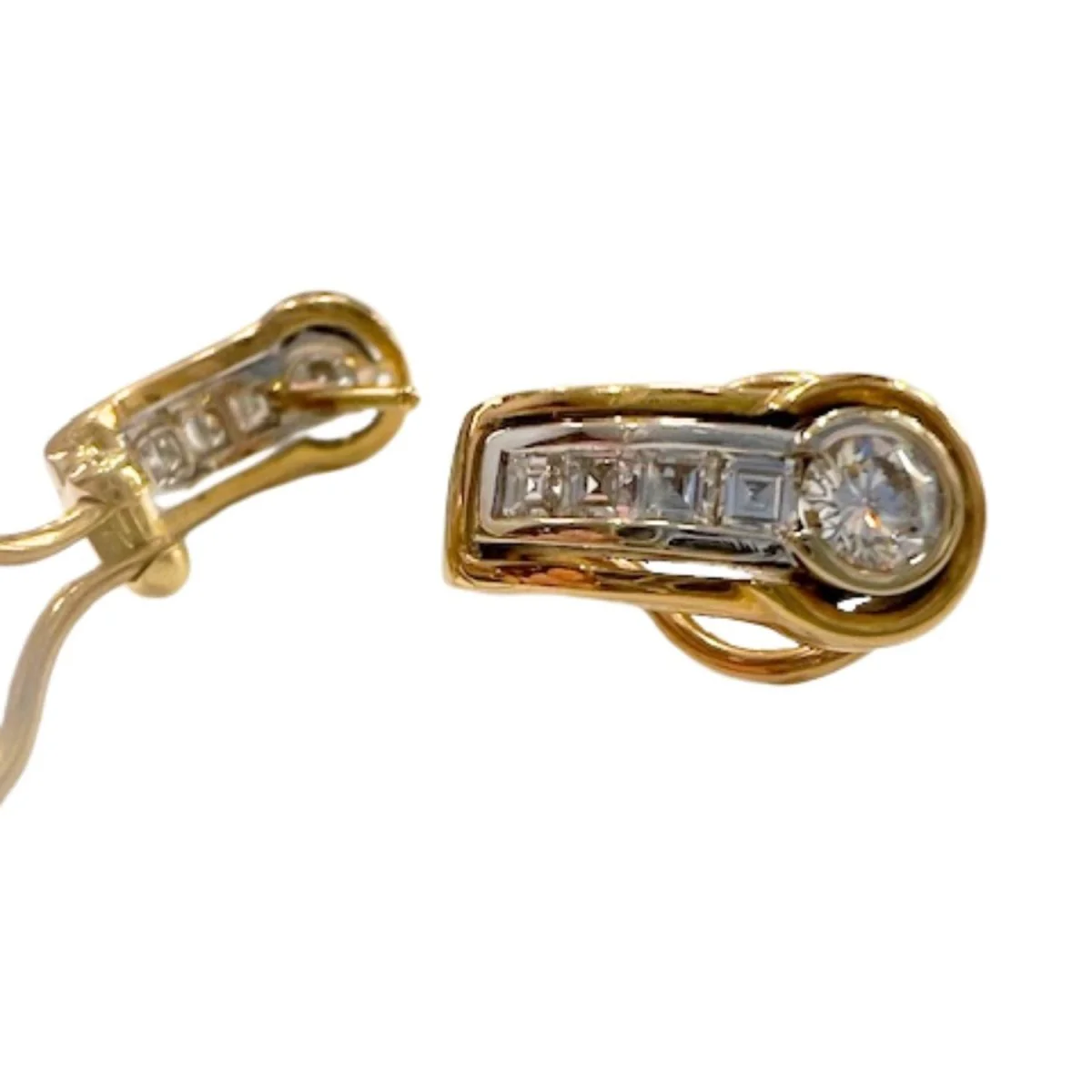 20th CENTURY CONTEMPORARY EARRINGS in 18-carat gold with diamonds - Image 5