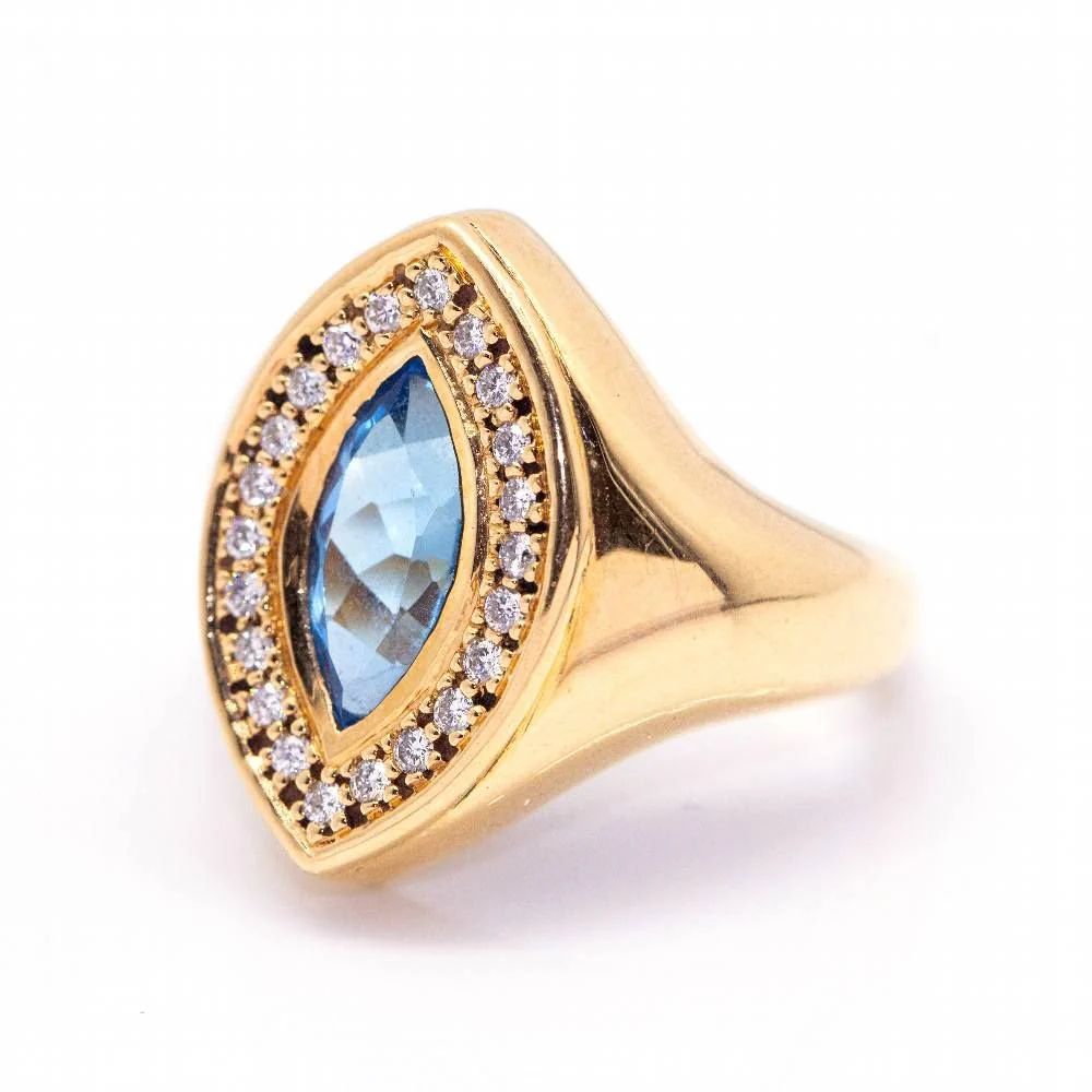 Ring marquise with Topaz and Brilliants - Image 5