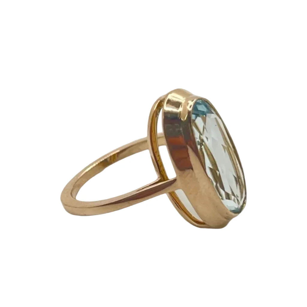 Ring in rose gold and aquamarine - Image 2