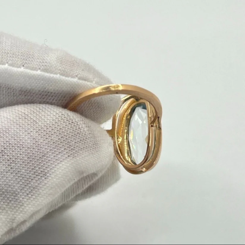 Ring in rose gold and aquamarine - Image 4