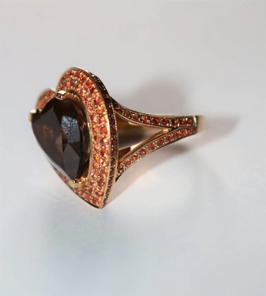 MAUBOUSSIN ring “Subtile Raison” smoky quartz, peach sapphires, Madeira citrines - Image 11
