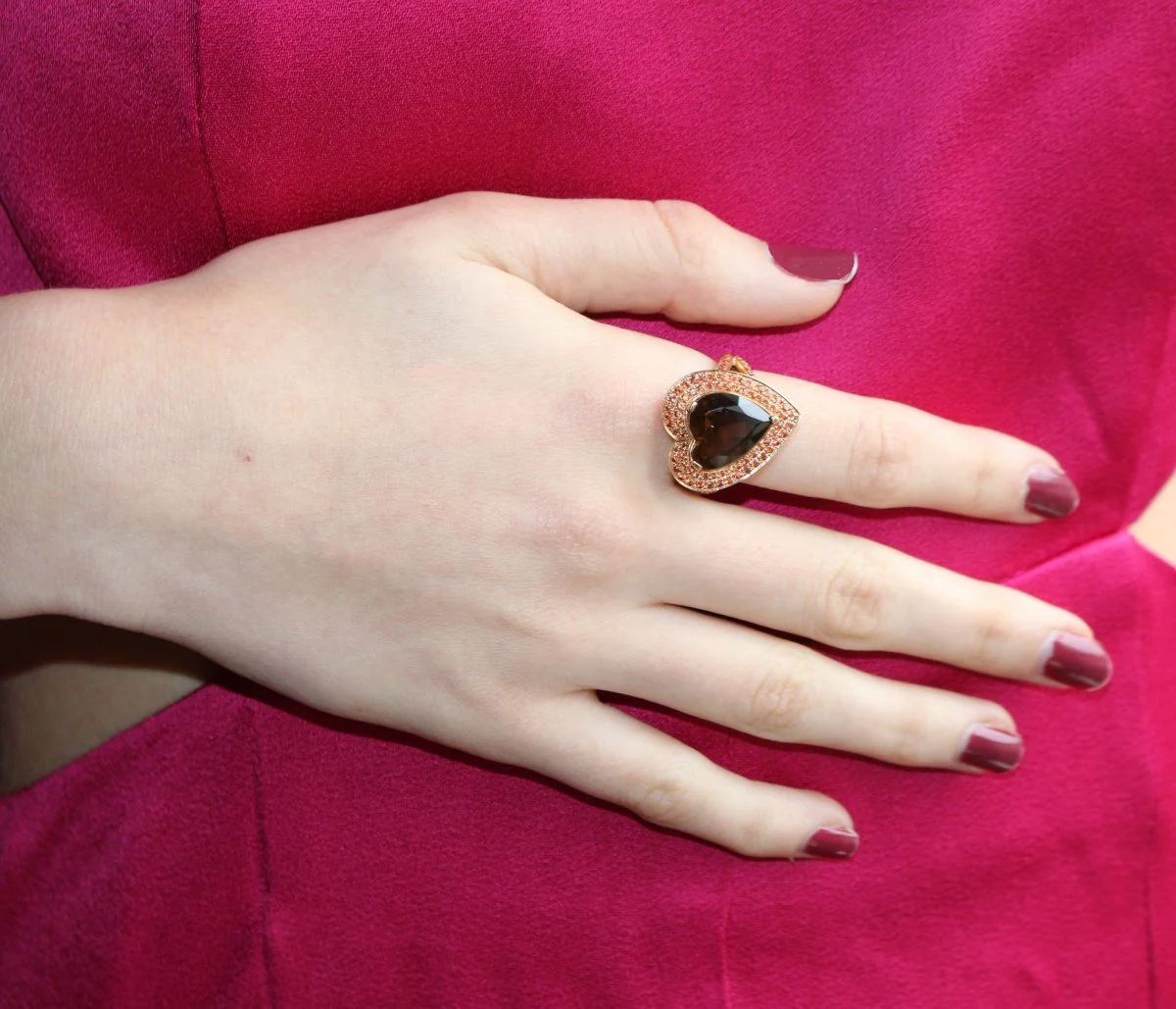 MAUBOUSSIN ring “Subtile Raison” smoky quartz, peach sapphires, Madeira citrines - Image 7