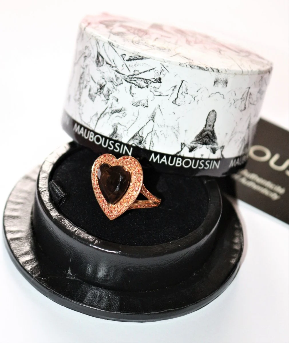 MAUBOUSSIN ring “Subtile Raison” smoky quartz, peach sapphires, Madeira citrines - Image 8