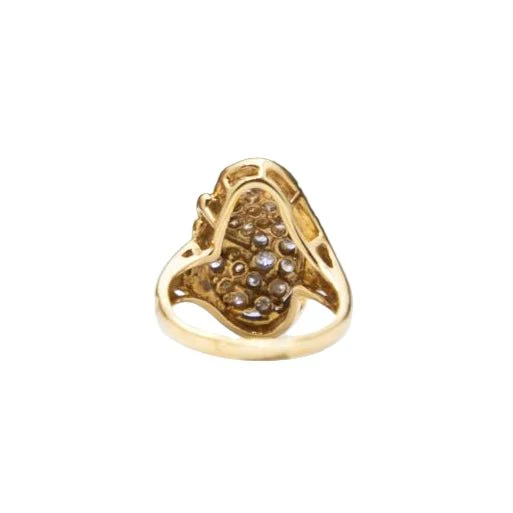 Ring Cocktail in yellow gold and diamonds - Image 4