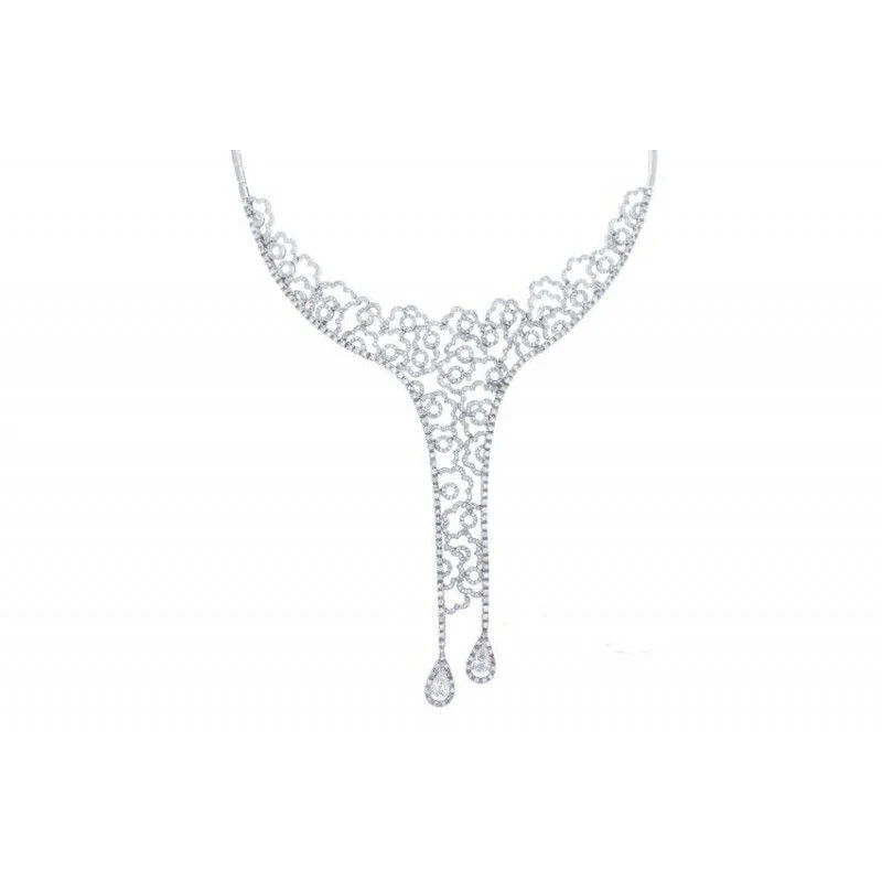 White gold diamond necklace
