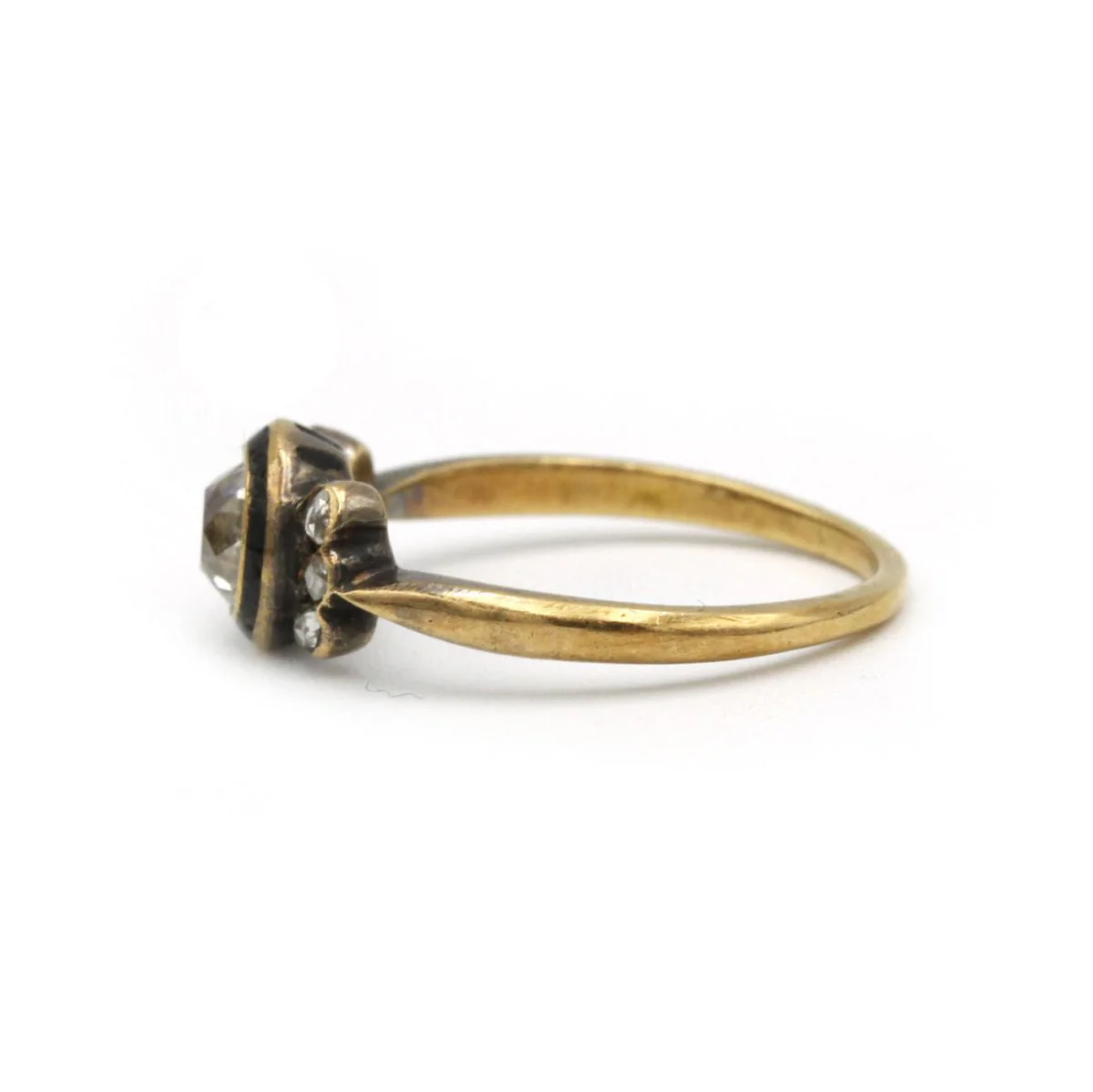 Ring at yellow gold and diamonds - Image 3