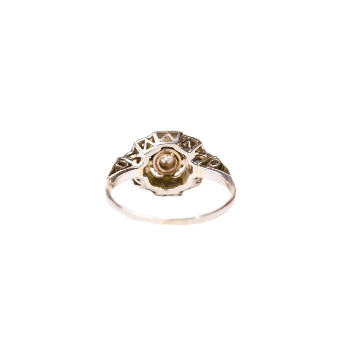 Ring Art Deco with gadroons white gold and diamonds - Image 4