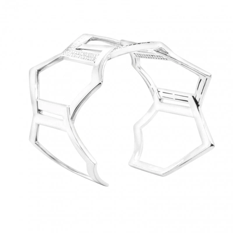 MESSIKA “Harlequin” Cuff Bracelet in white gold and diamonds - Image 3