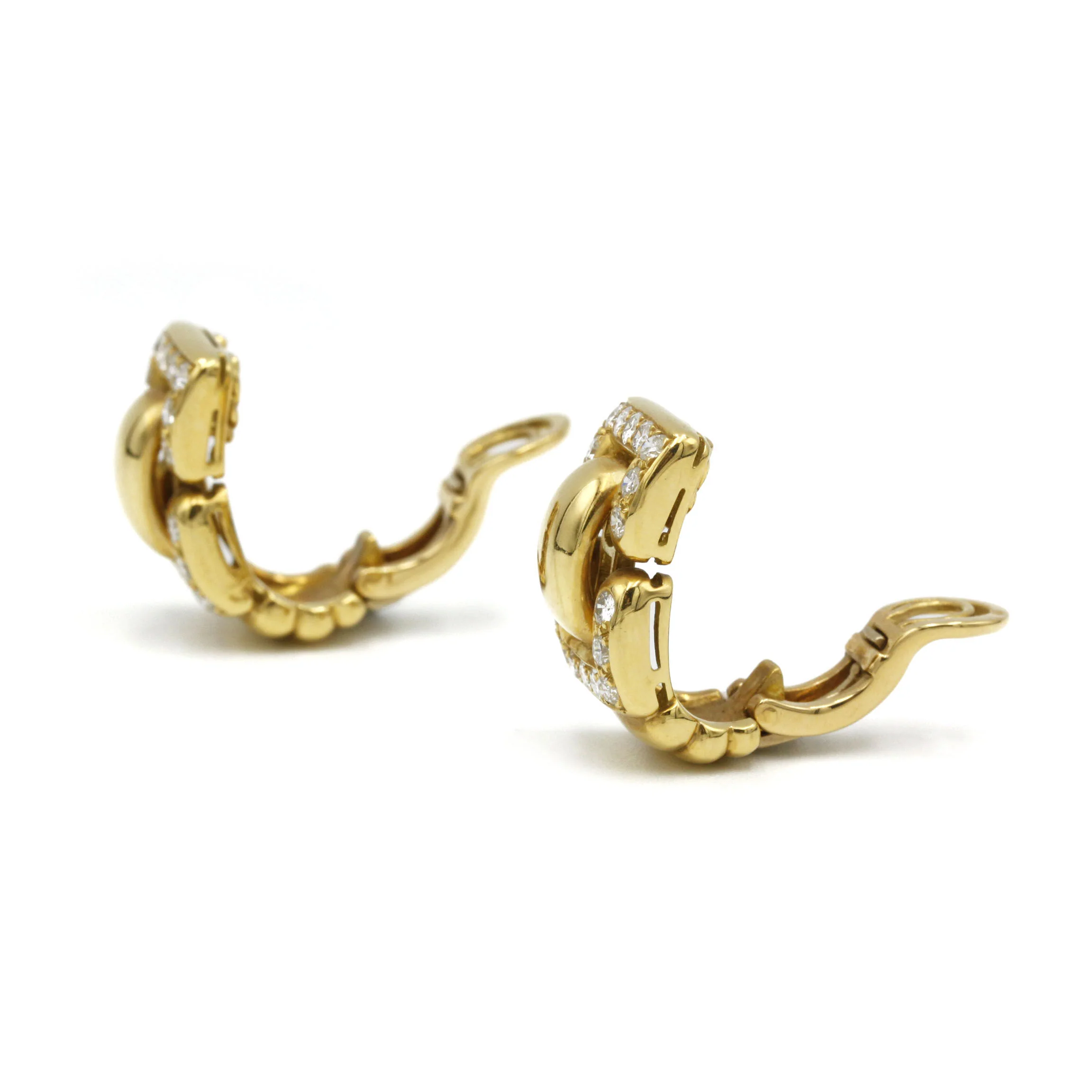 Ear clips - Gold and diamonds - Image 4