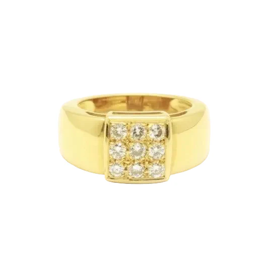 Ring Jonc in yellow gold and diamonds