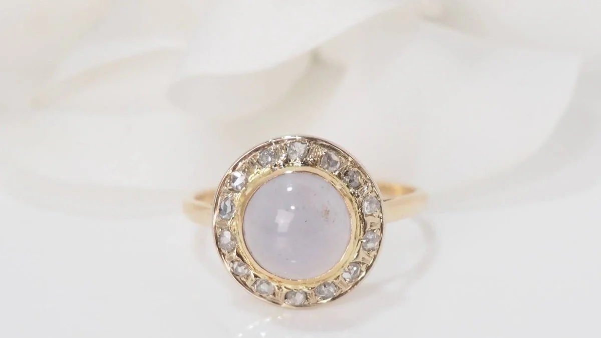 Yellow gold chalcedony and diamond Ring - Image 5
