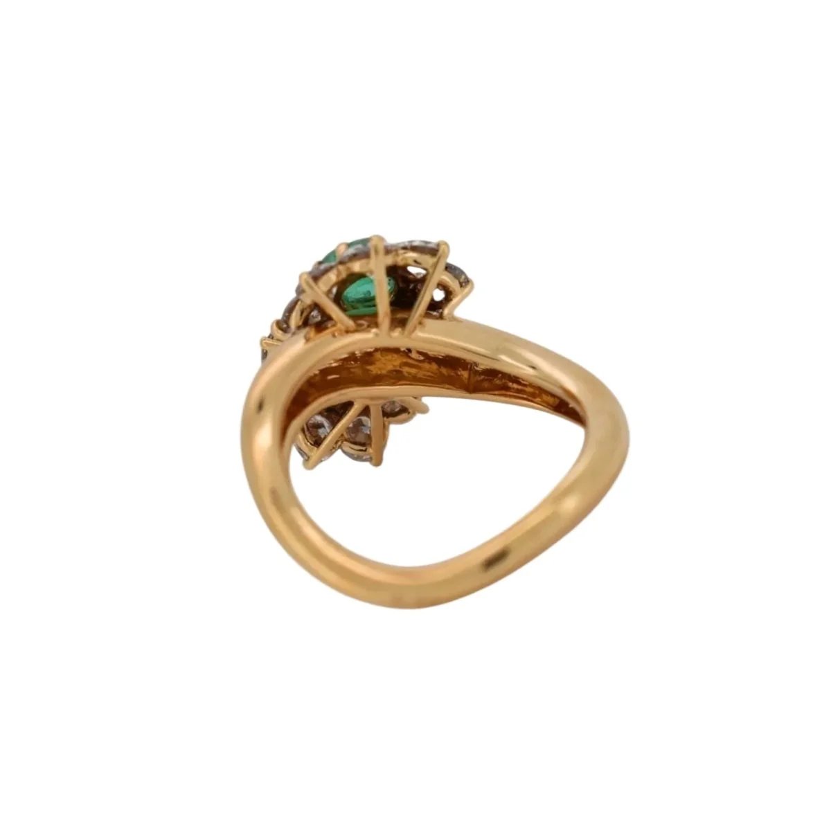 "Toi & Moi" Ring in Yellow Gold, Emerald, Sapphire, and Diamonds - Image 4