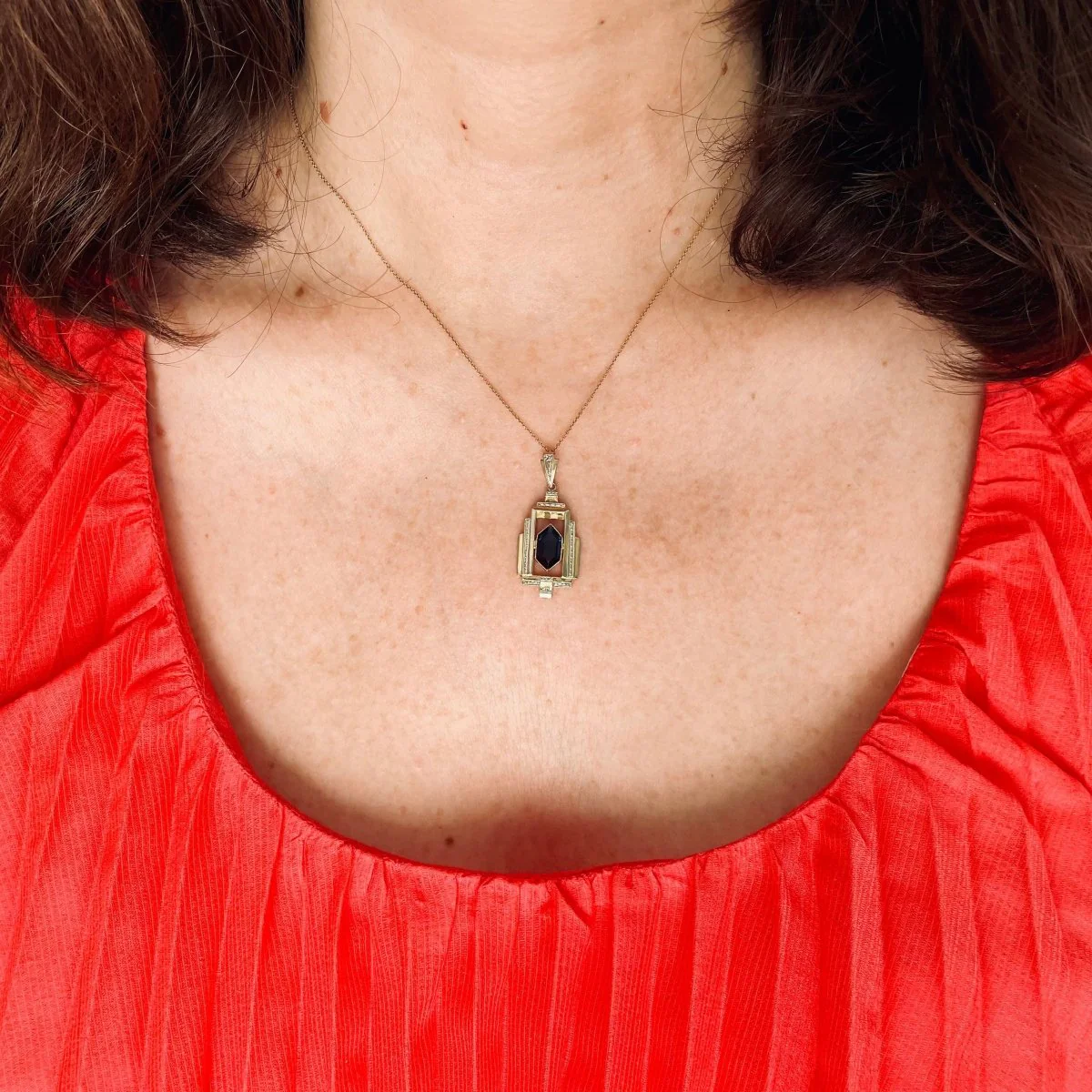 Pendant in yellow gold and white gold - Image 2