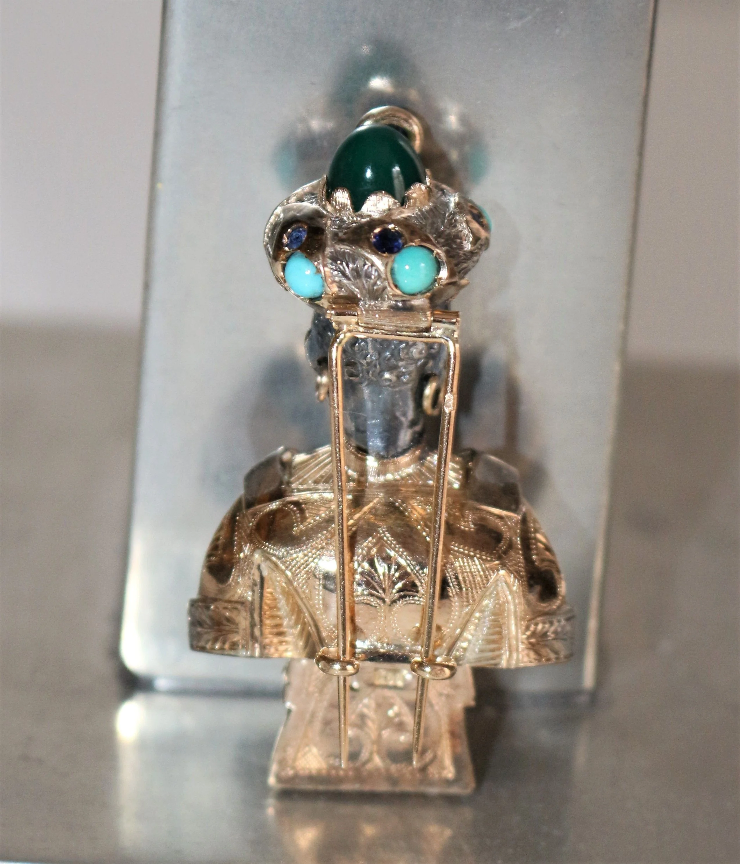 Moor's head or Moretto in yellow gold and silver - Image 2