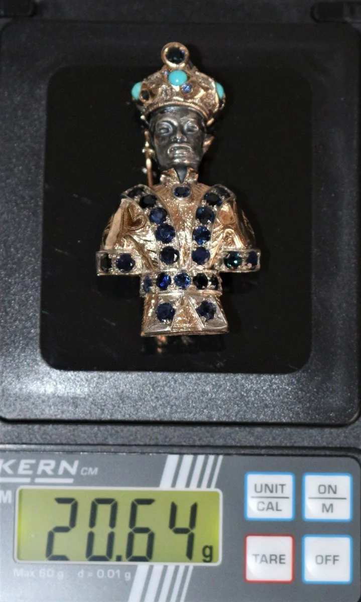 Moor's head or Moretto in yellow gold and silver - Image 7