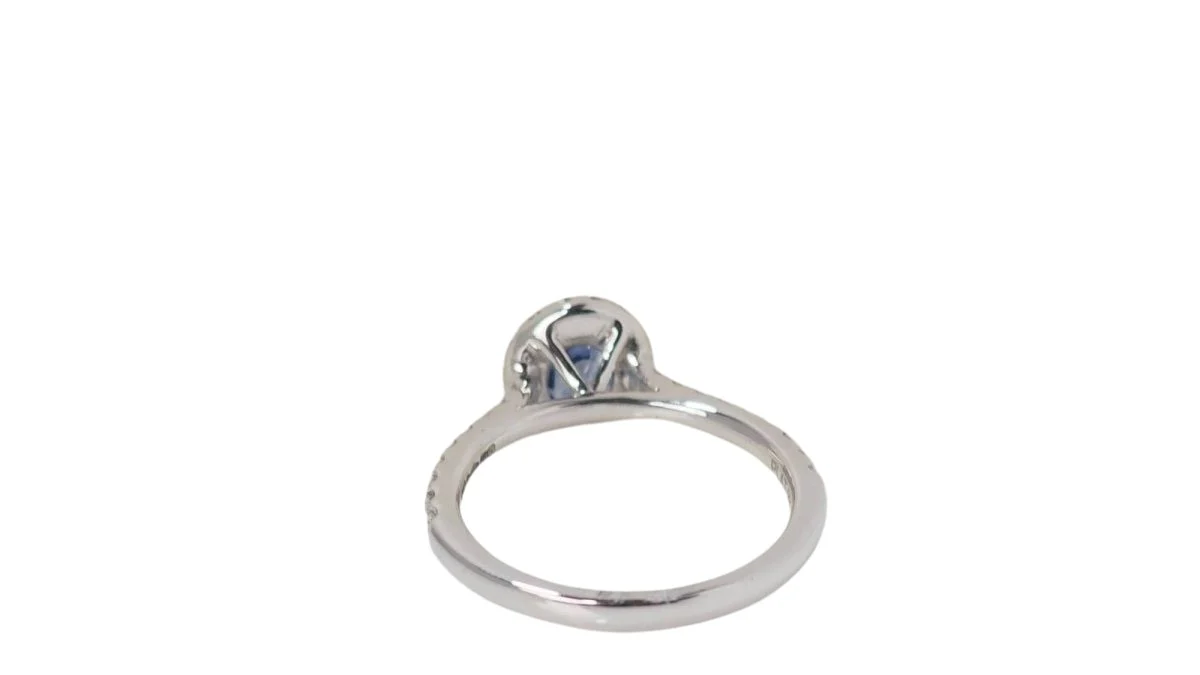 Entourage ring in platinum, Ceylon sapphire and diamonds - Image 4