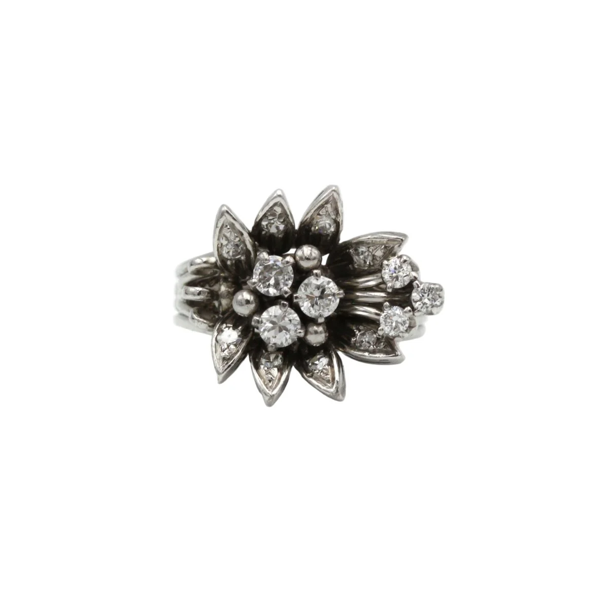 White gold and diamond ring