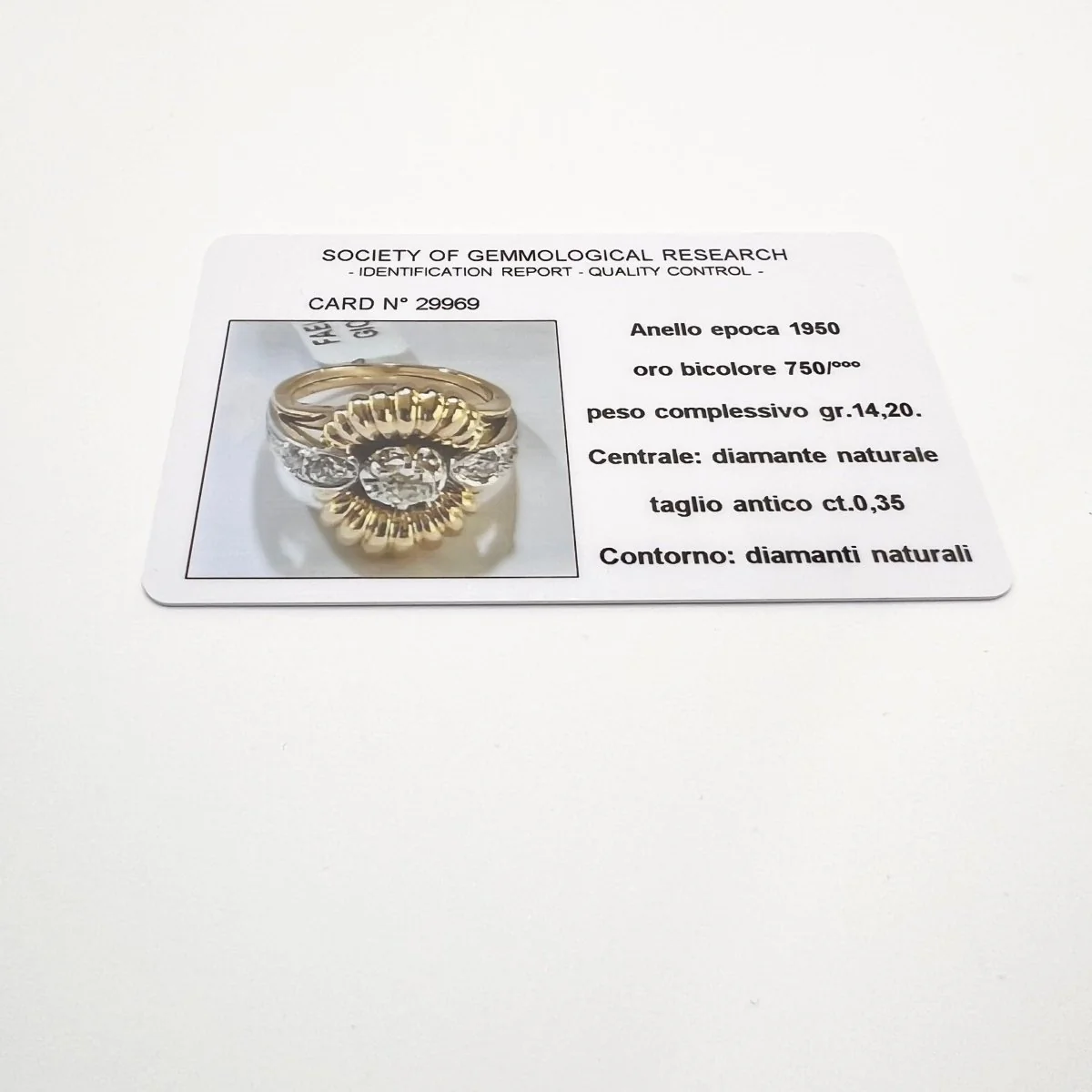 Ring in 18-carat gold with diamonds natural, 1950s - Image 7