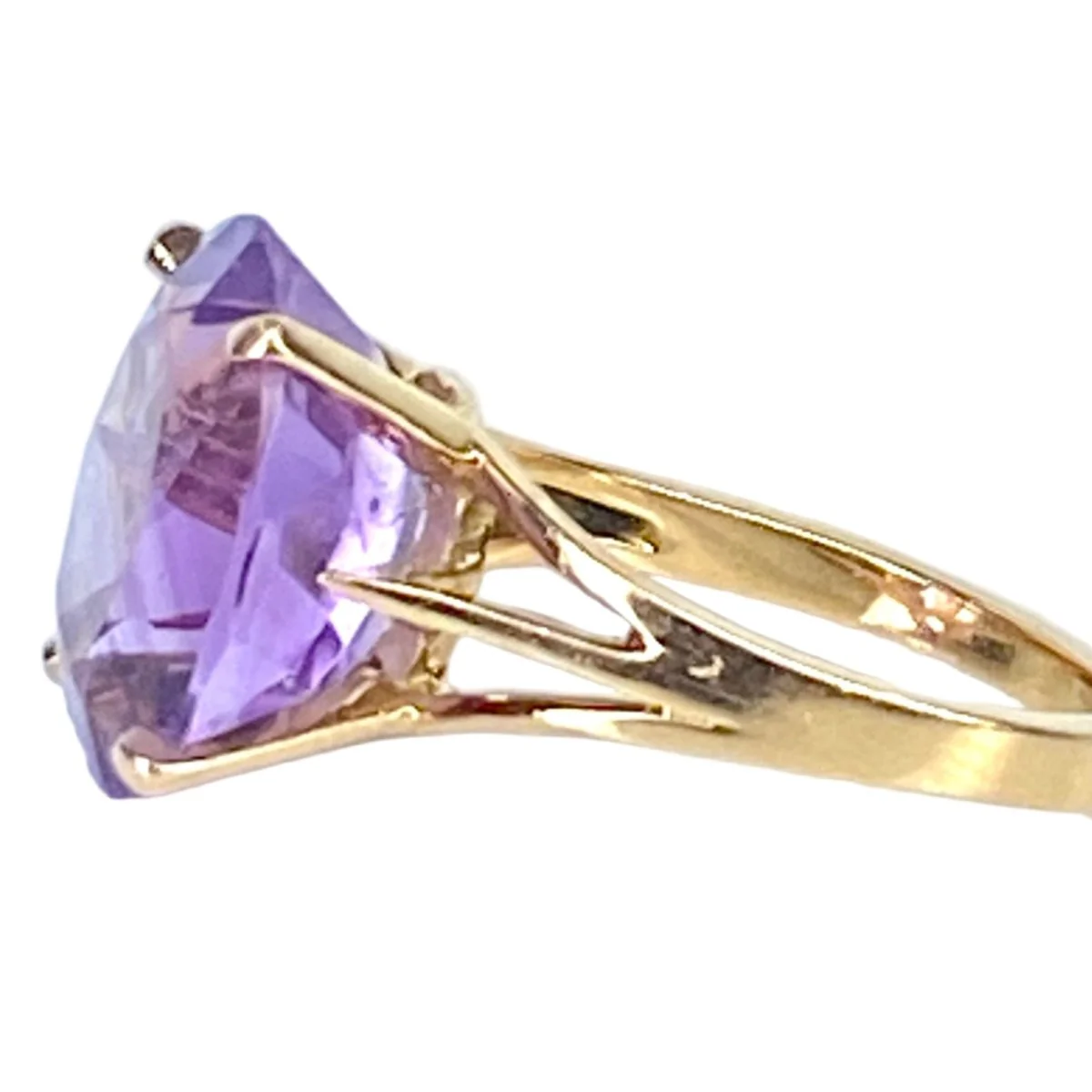 Ring in yellow gold 18 carats and amethyst. - Image 3
