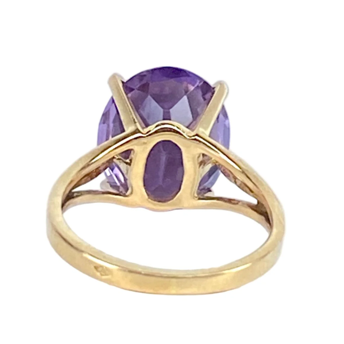 Ring in yellow gold 18 carats and amethyst. - Image 4