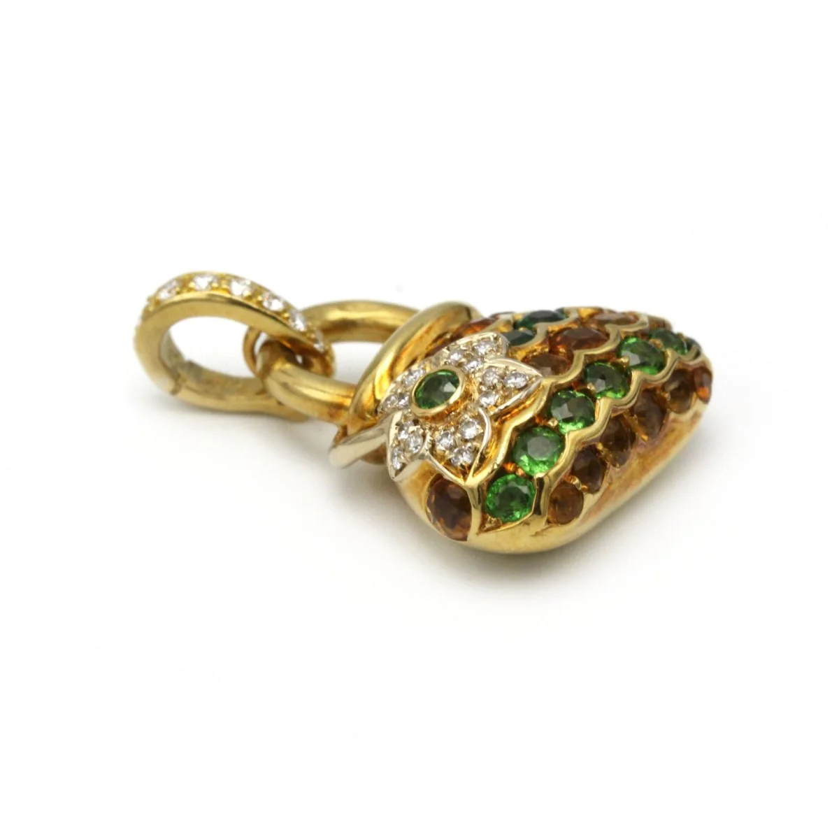 Bag Pendant - Yellow Gold, Diamonds & Colored Stones - Image 4