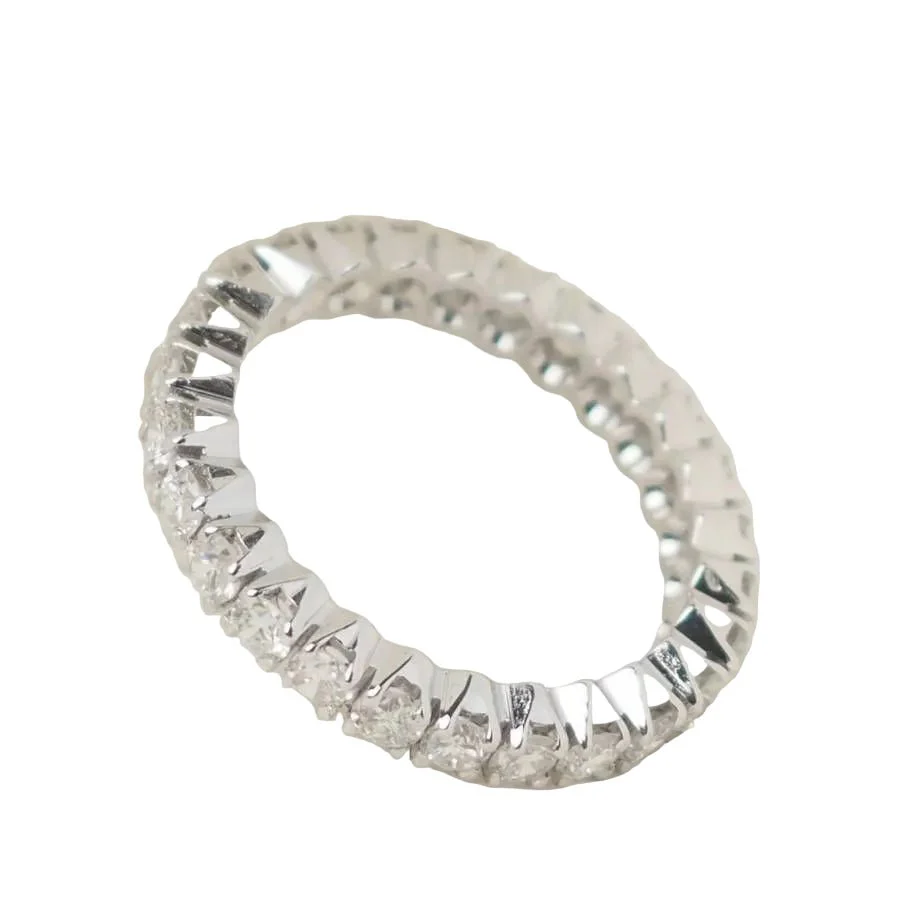 White Gold and Diamond Wedding Band - Image 2