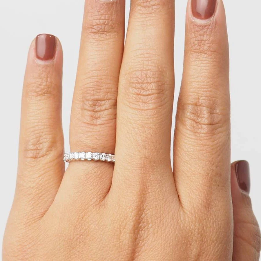 White Gold and Diamond Wedding Band - Image 3