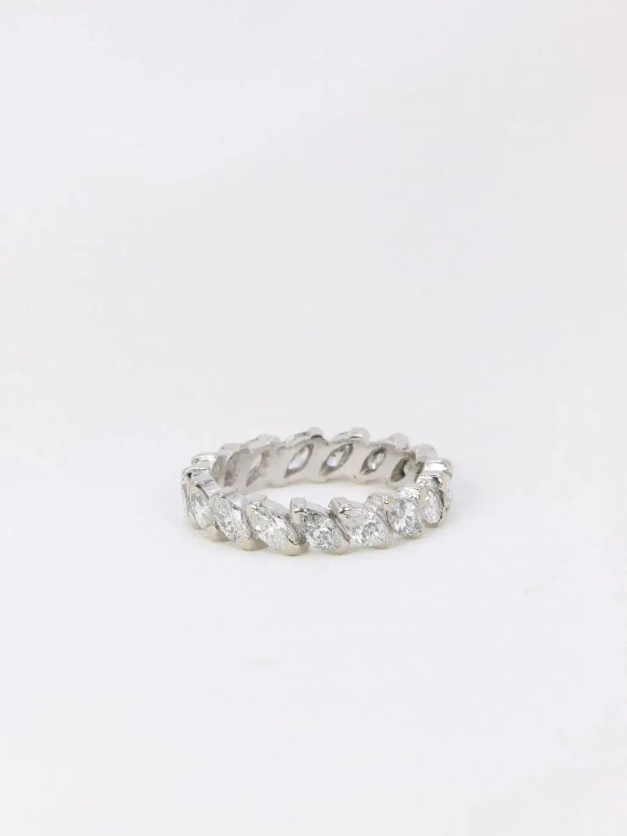 American wedding ring in white gold and 2.55 ct shuttle diamonds - Image 4