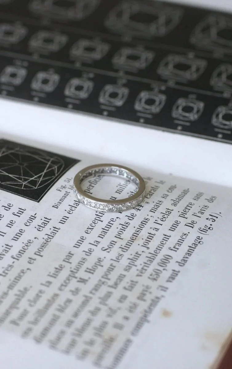 Art Deco Platinum Diamond Wedding Ring