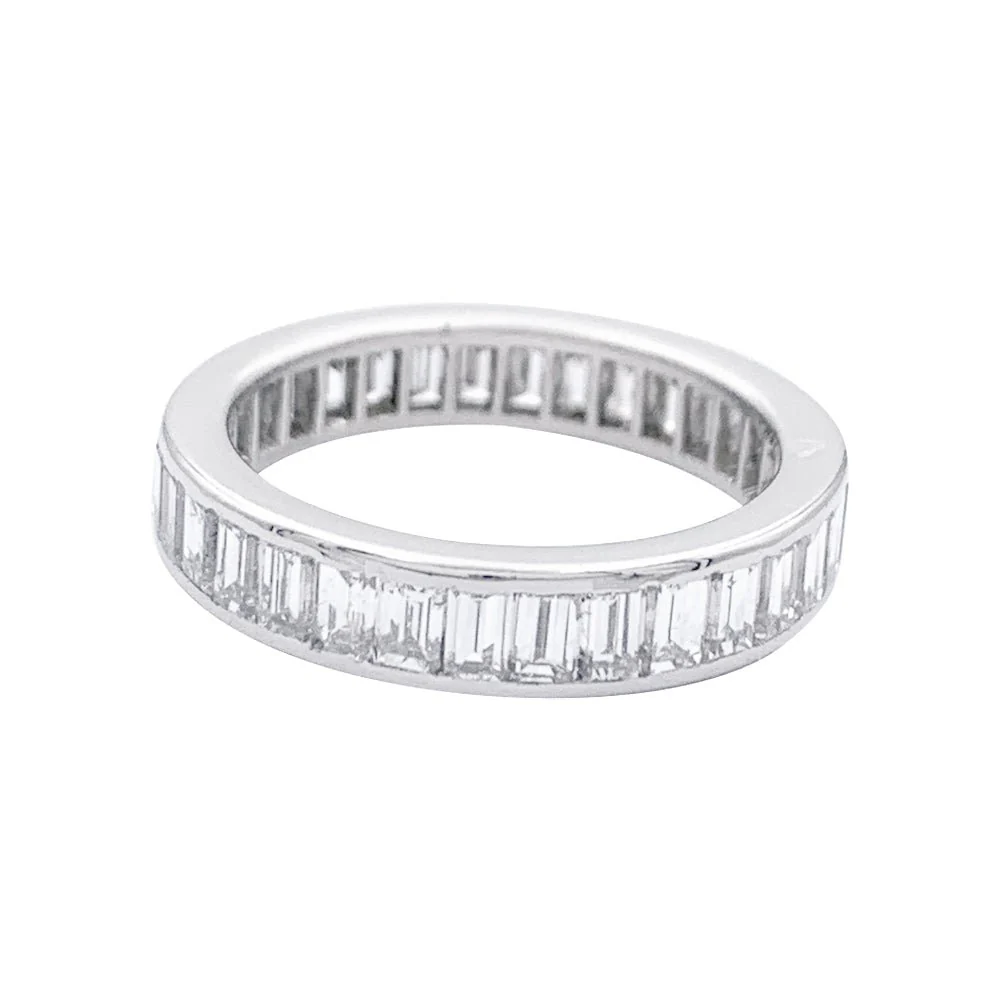 Cartier wedding ring, baguette diamonds and platinum - Image 8
