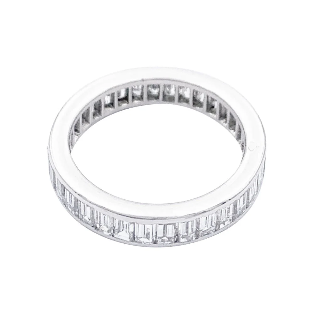 Cartier wedding ring, baguette diamonds and platinum - Image 9