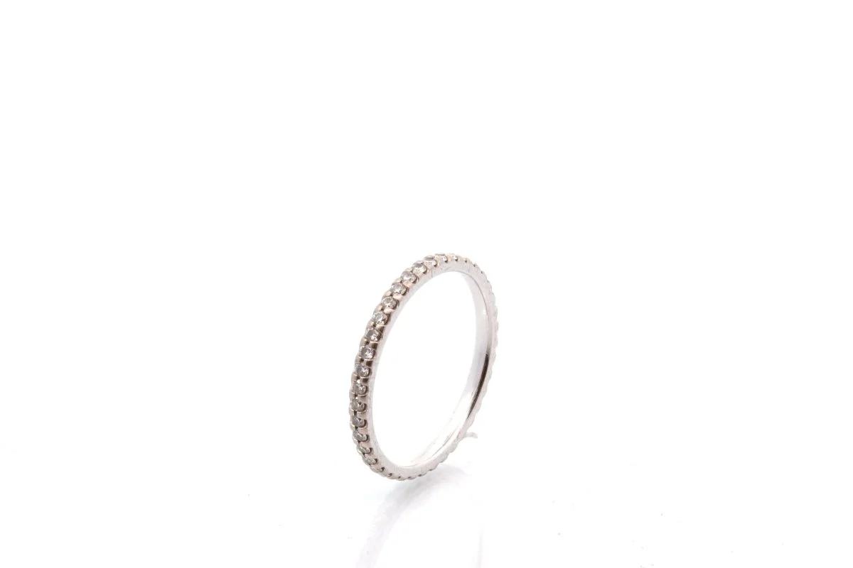 Ring gold wedding band and diamond - Image 3