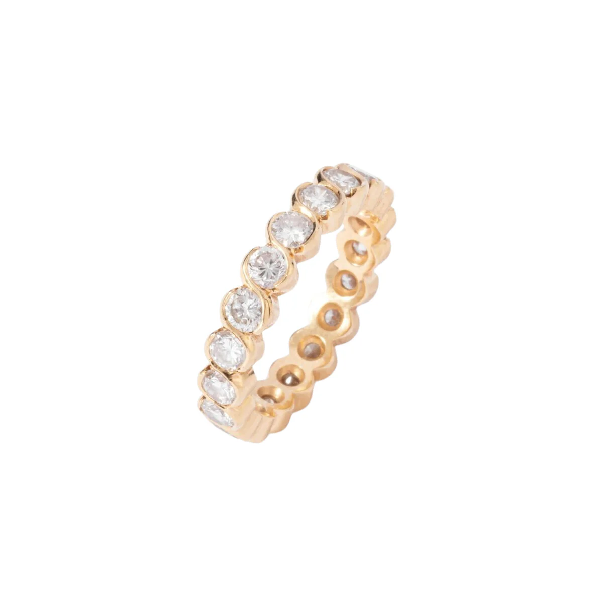 Brilliant-cut diamond wedding ring in yellow gold - Image 4