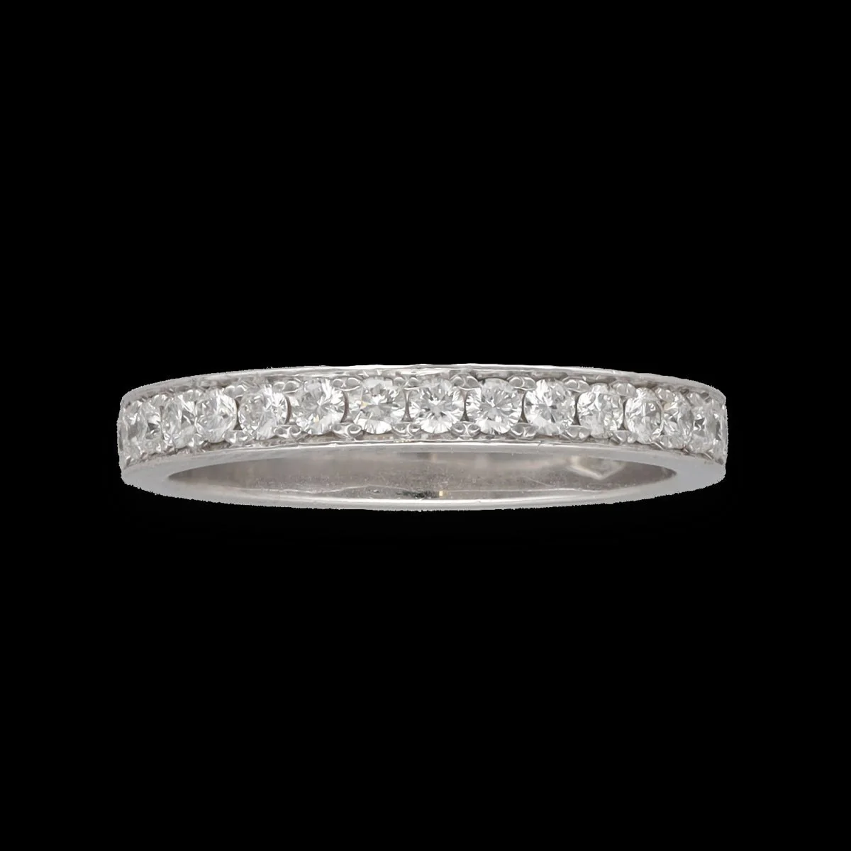 18 Cts white gold wedding band with 1.00 Cts diamonds G-VS brilliants. Size 54-55 - Image 5
