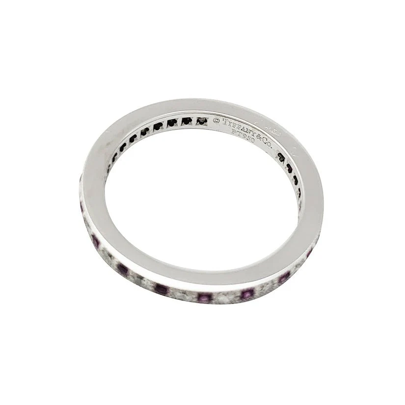 TIFFANY & CO "Tiffany Legacy" wedding band in platinum, pink sapphires and diamonds - Image 4