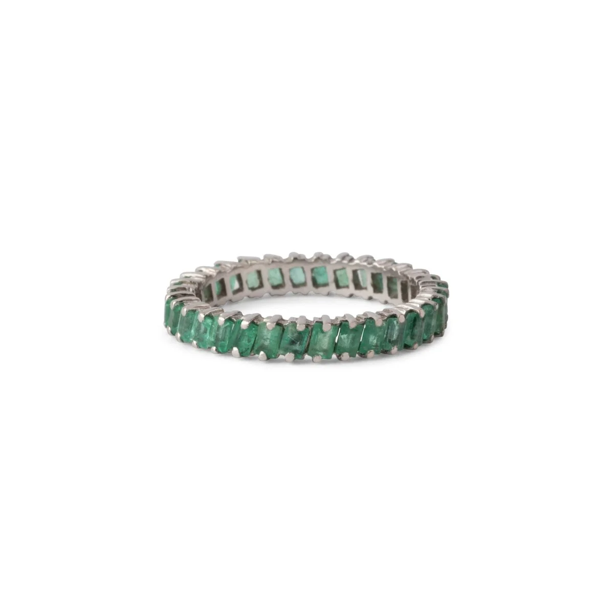 Wedding rings in white gold, emerald, sapphire and ruby - Image 3